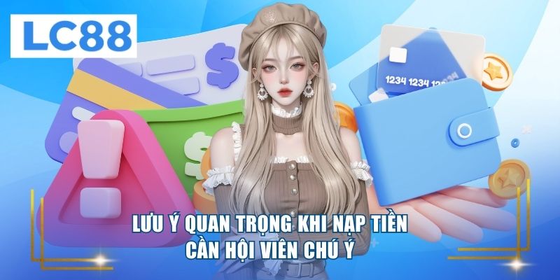 Lưu ý quan trọng khi nạp tiền cần hội viên chú ý 